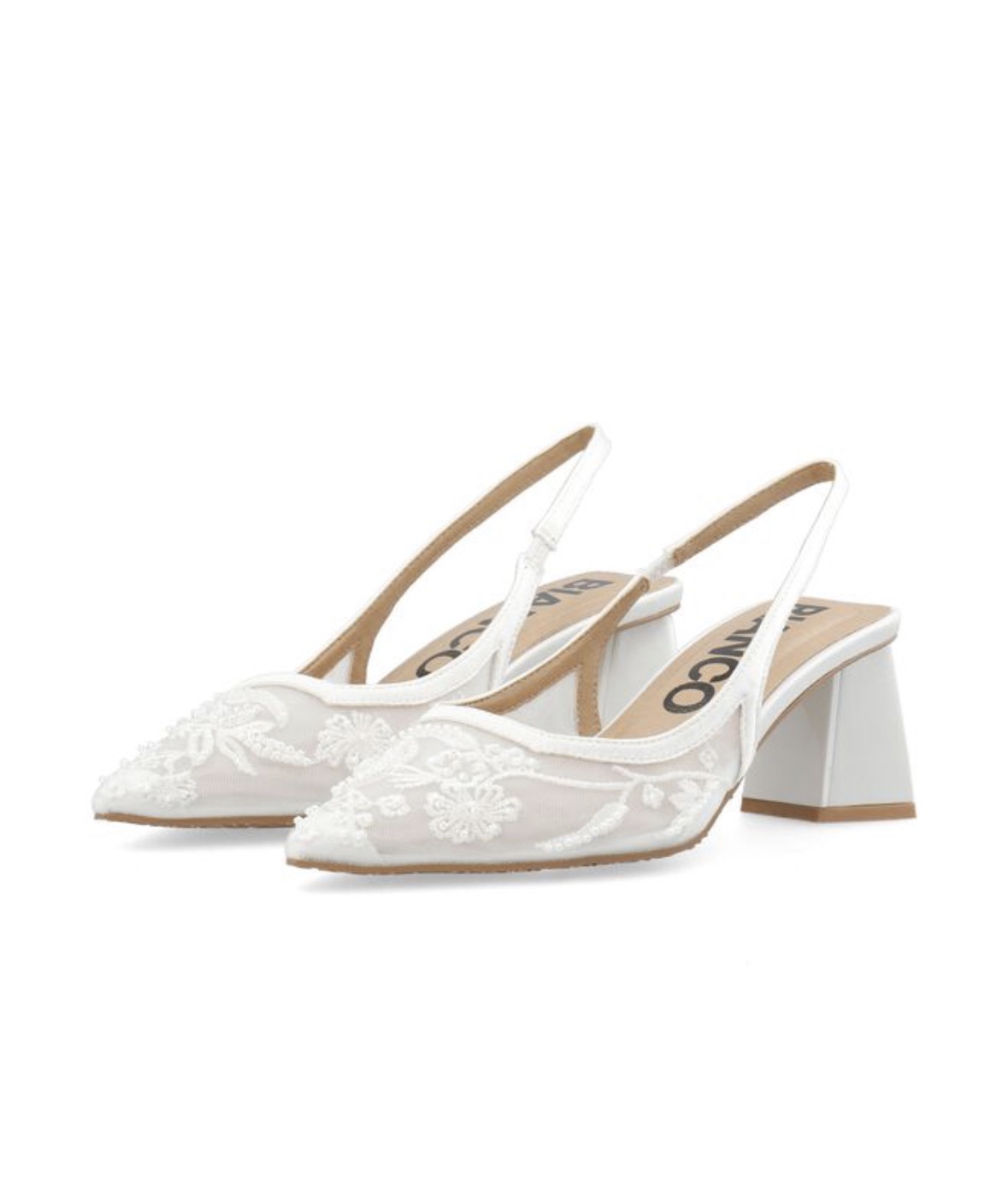 BIAMARALYN slingback lace hvit