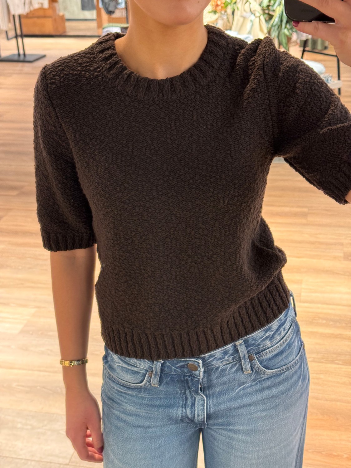 Carla-m LINNI t-skjorte knit brun