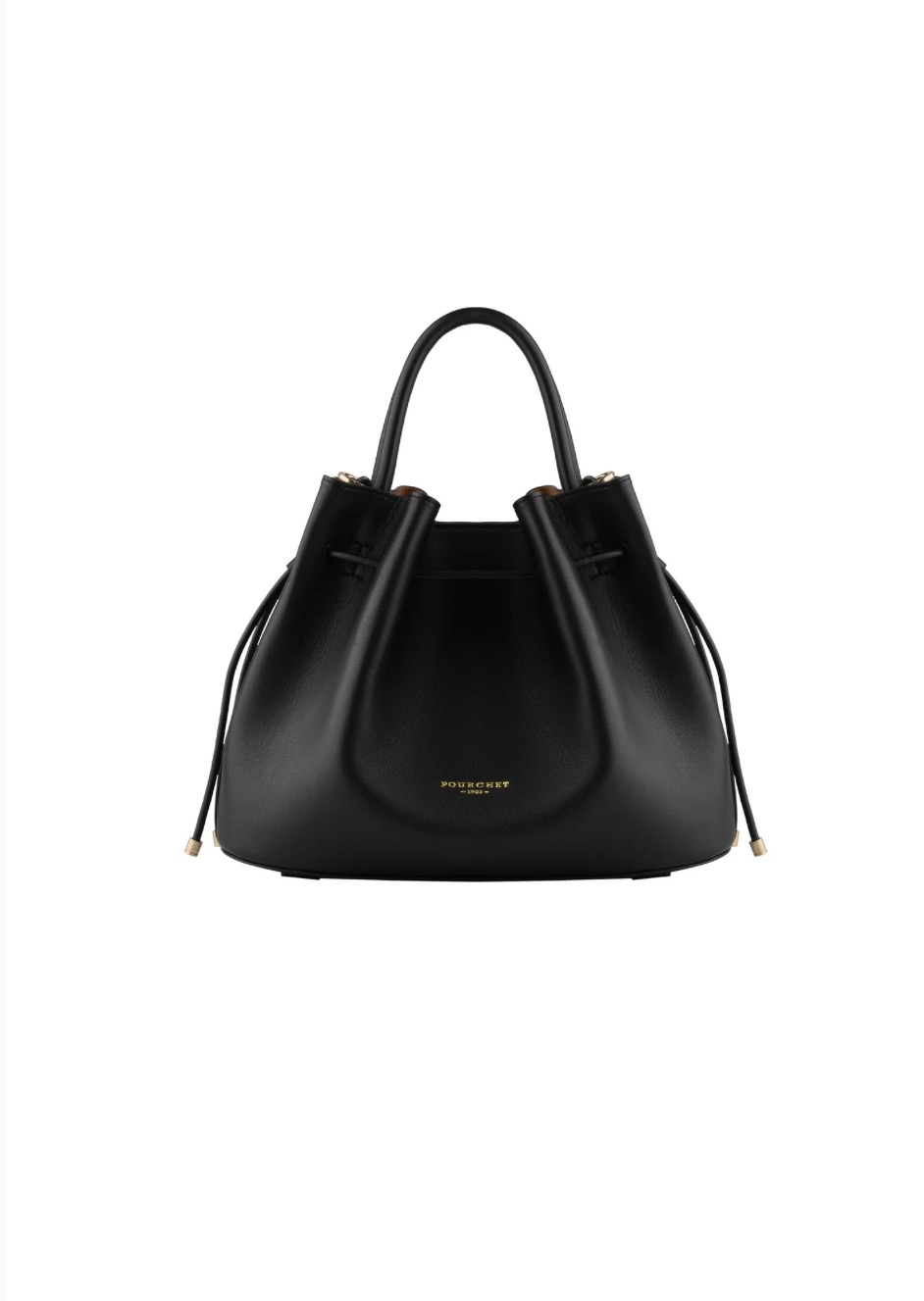 Cowhide leather medium satchel 26002 noir sort