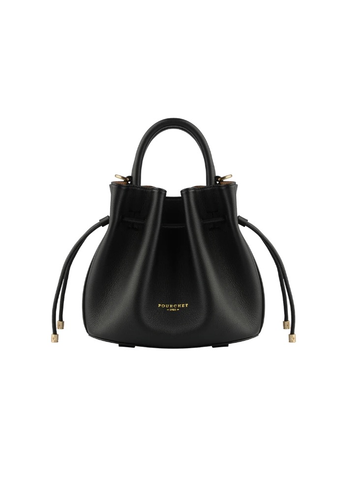 Cowhide leather small satchel 26001 noir sort