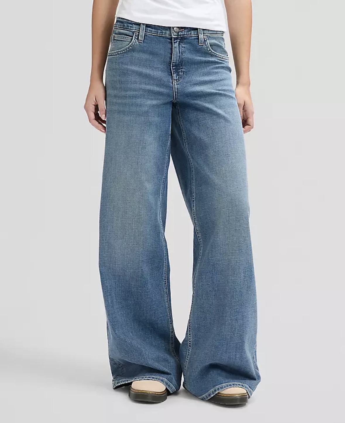 LEE HOPE Mid Rise Baggy icy layers blå