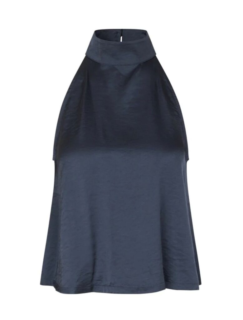 ZUZEEL-M sateng halterneck-top navy blå