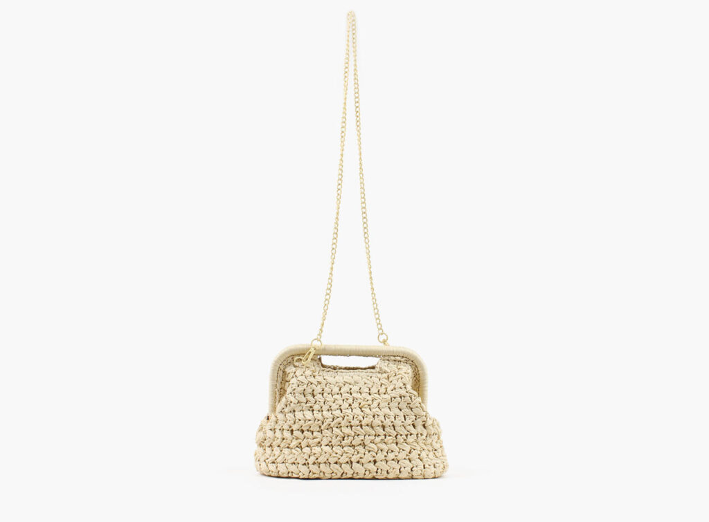 Emma Straw Clutch krem