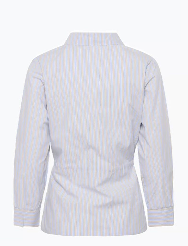 CUelia shirt striper gul/blå