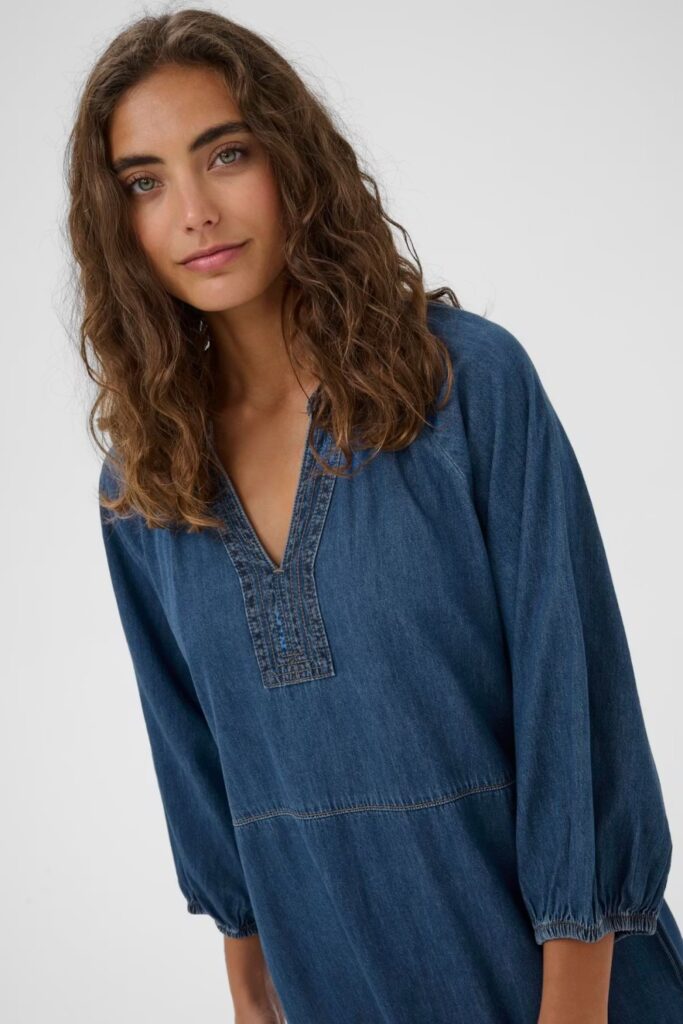 CUlava arpa long dress mørk blå