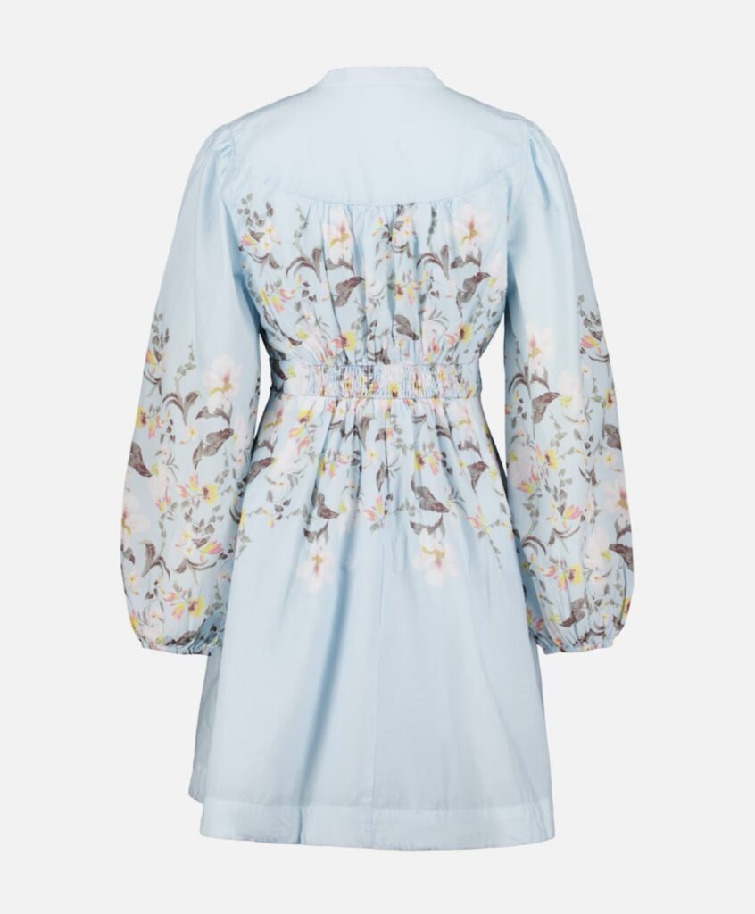 VIZANILA GIL L/S short dress blomster blå
