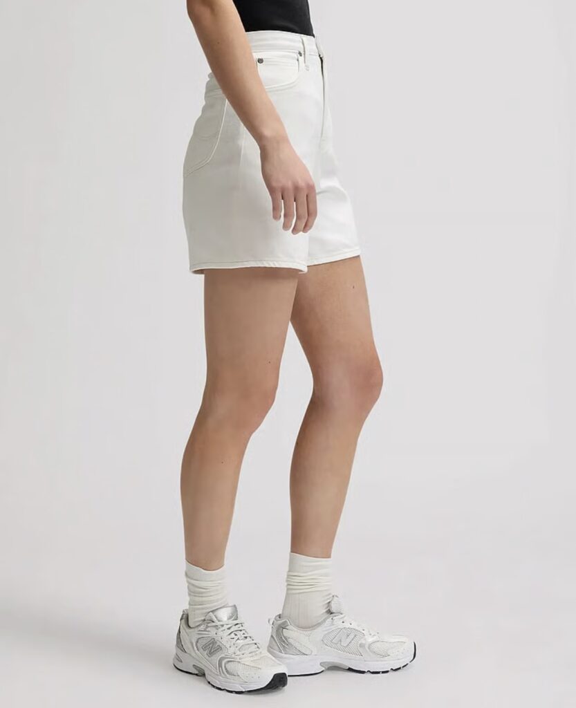 LEE Stella shorts wide leg lightweight powder white