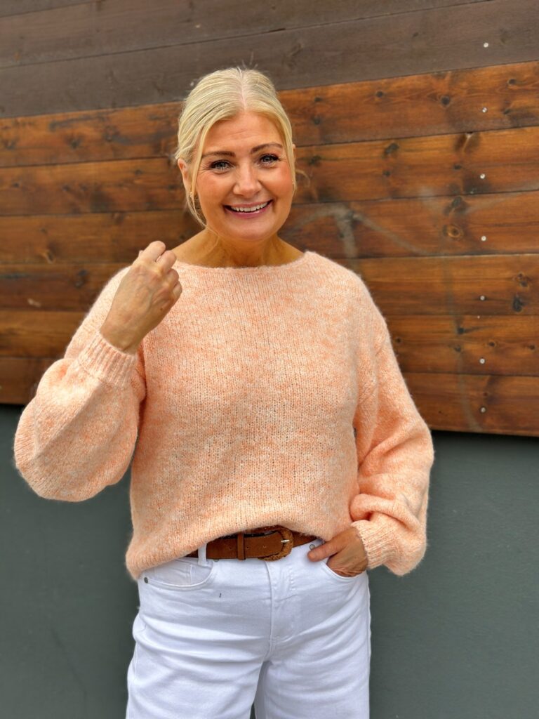 VIMARLEY L/S knit pullover noos peach parfait oransj