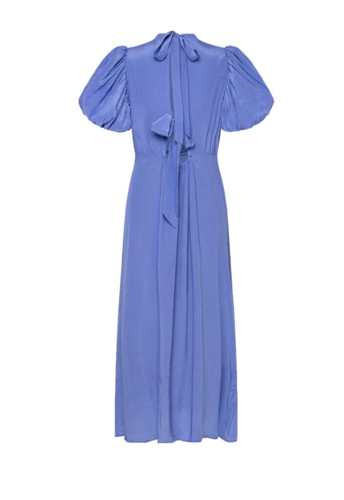 MSAlicia puff short sleeve midi dress blå