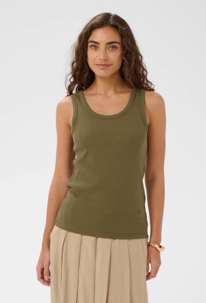 CUalyssa rib tanktop dusky grønn