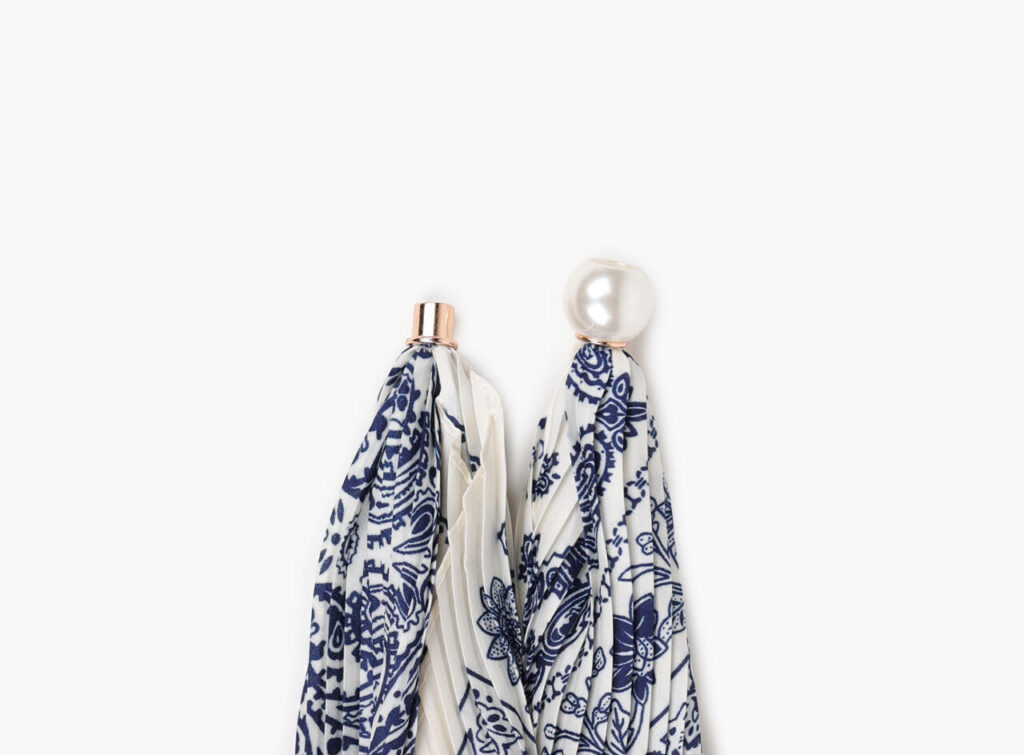 Manzini skjerf Plissert Krem/Blå