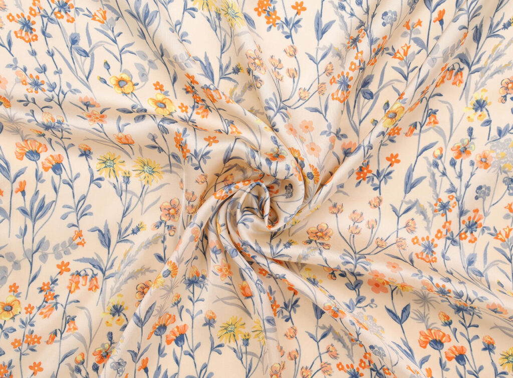 Manzini skjerf med floral offwhite