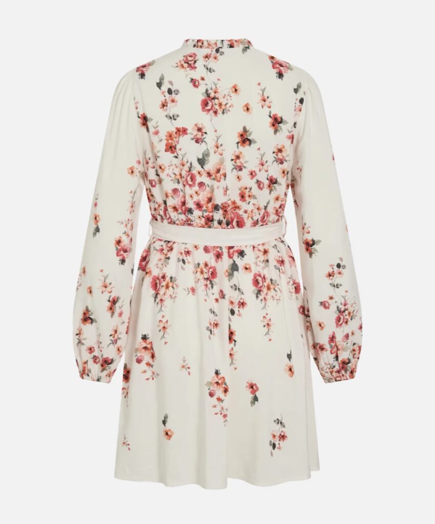 VIELMA BAI o-neck short dress blomster cloud dancer