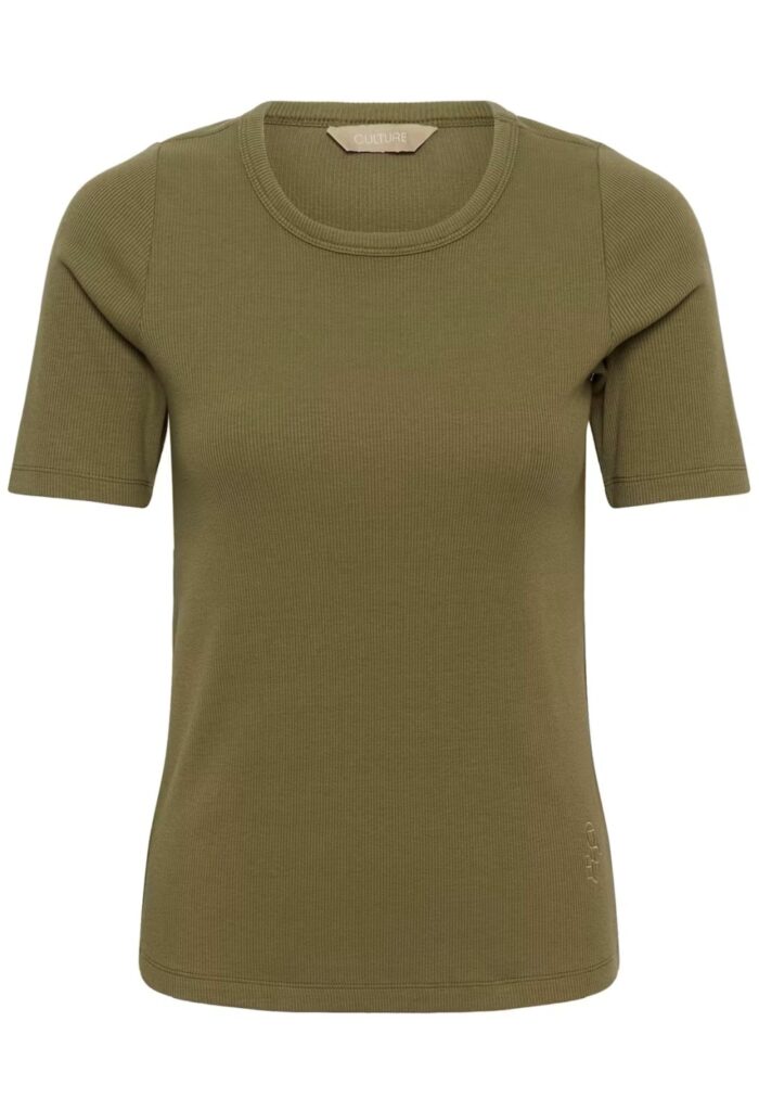 CUalyssa rib t-shirt dusky grønn