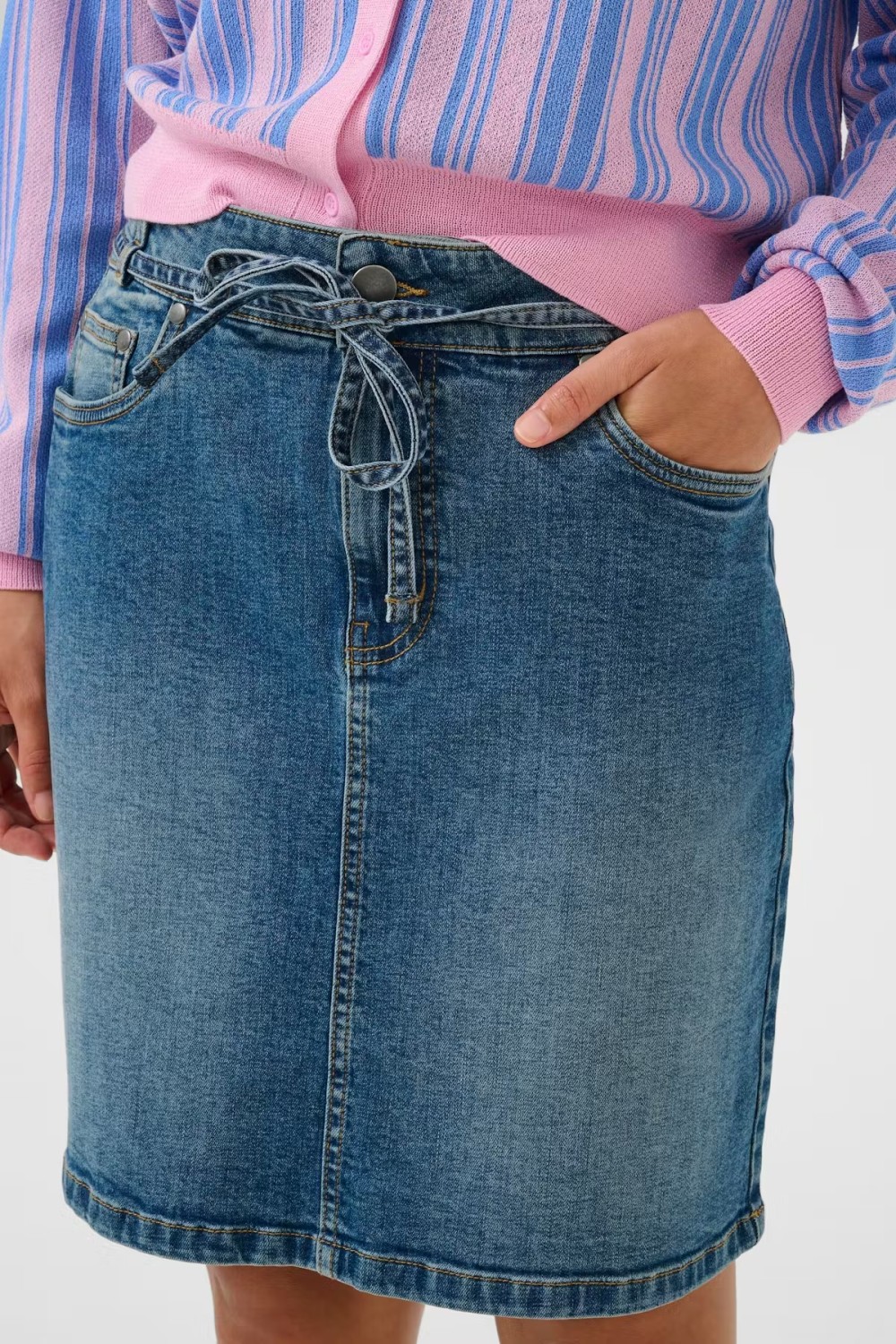 CUtali ami skirt denim sløyfe blå