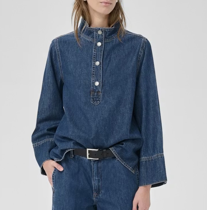 HilmaMW 171 boxy bouse denim blå