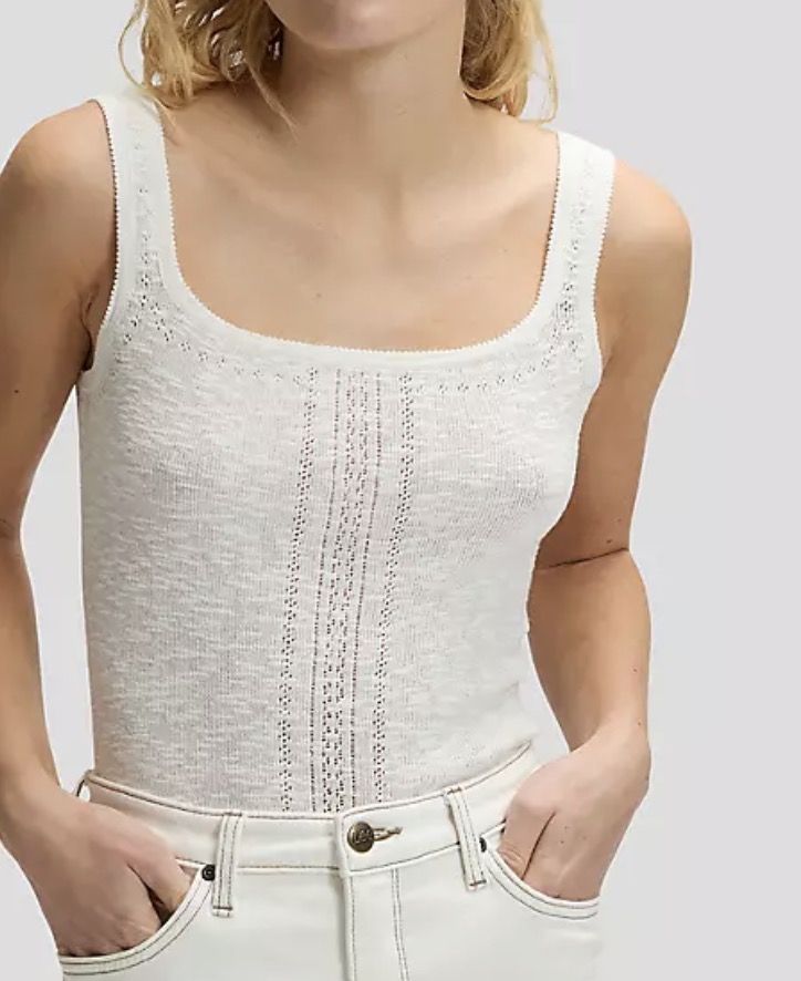 LEE Knitted tank ECRU krem