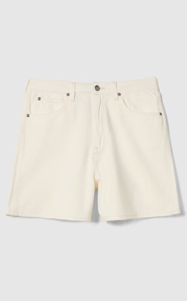 LEE Stella shorts wide leg lightweight powder white