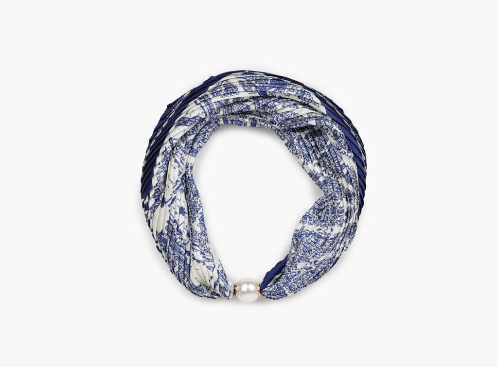 Manzini Skjerf Plissert magnet blå