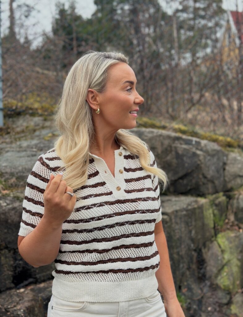 RosettaSZ pullover fondue fudge striper krem