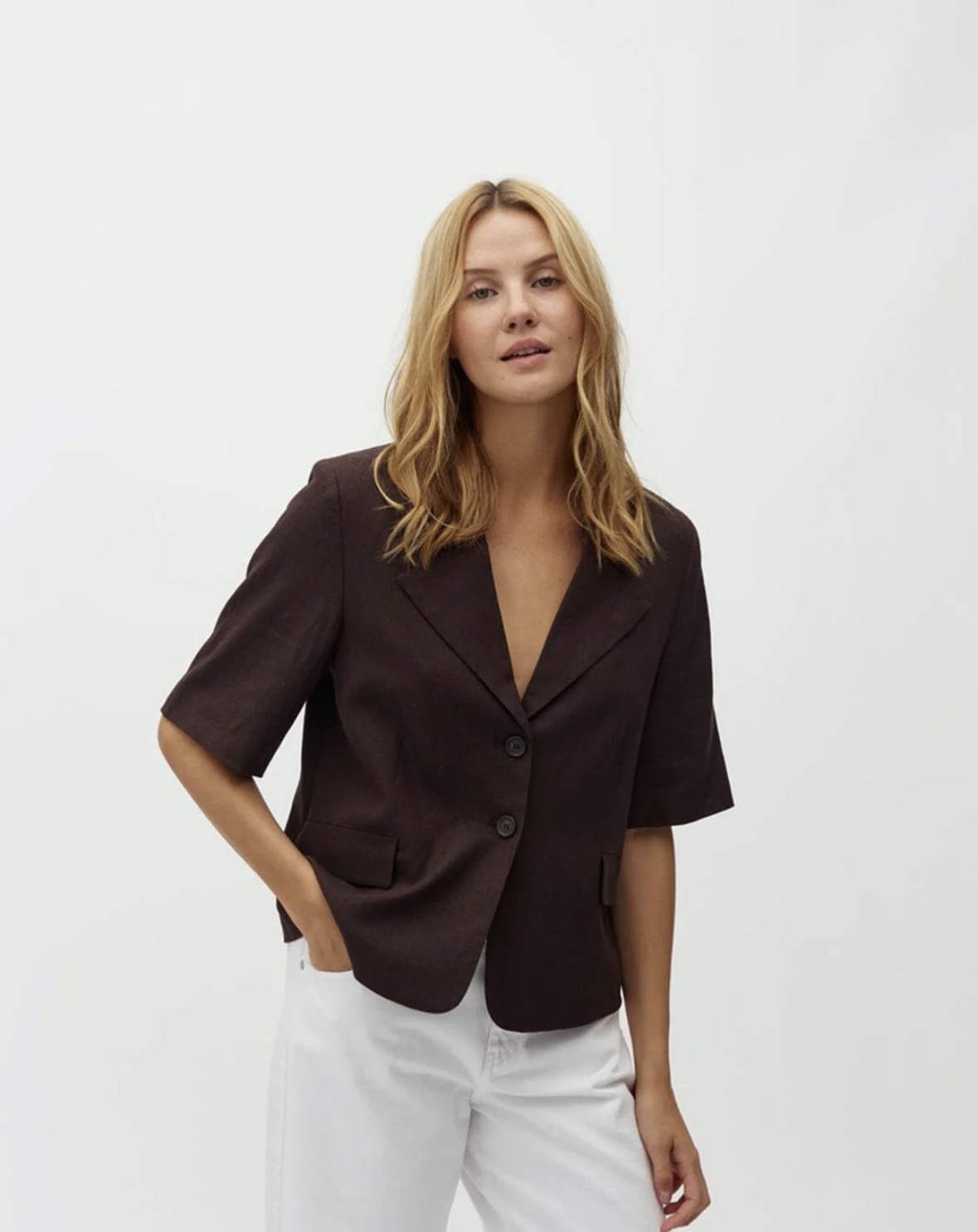 SHAWNA Morven-m lin blazer brun