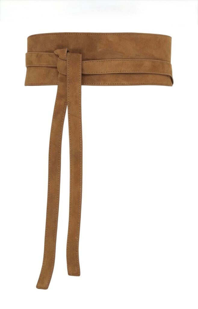 Suede waist belt caramel