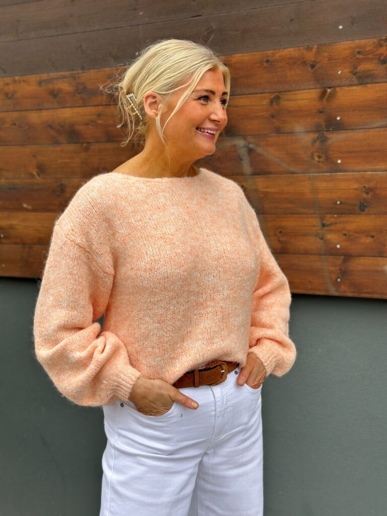 VIMARLEY L/S knit pullover noos peach parfait oransj