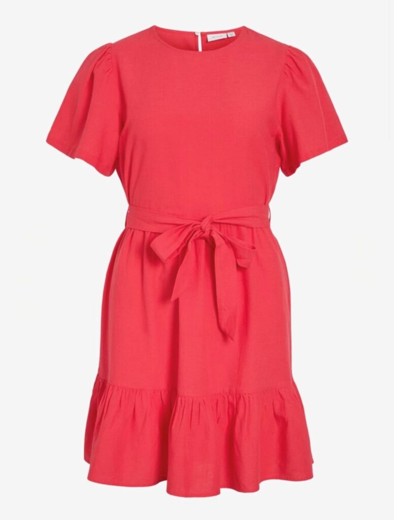 VIPRISILLA new s/s short dress hibiscus rød