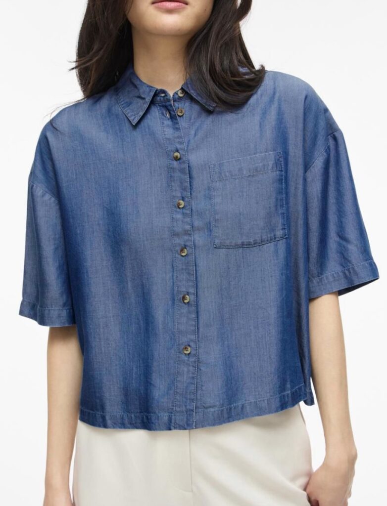 VITEVIRA 2/4 shirt/vol medium blå denim