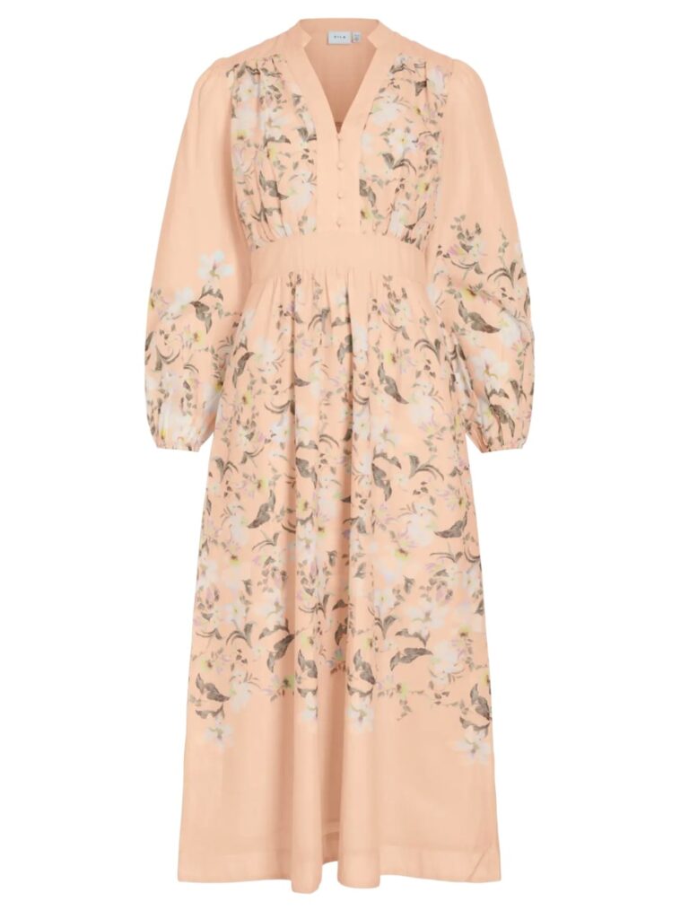 VIZANILA gil l/s midi dress peach oransj