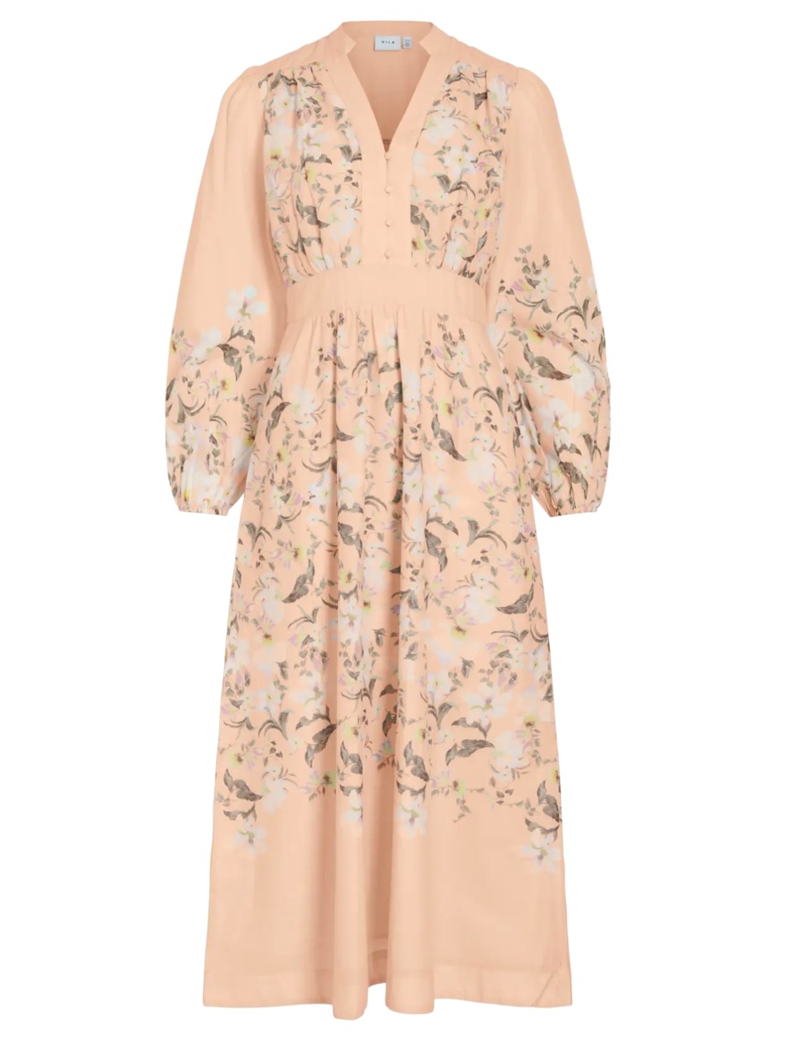 VIZANILA gil l/s midi dress peach oransj