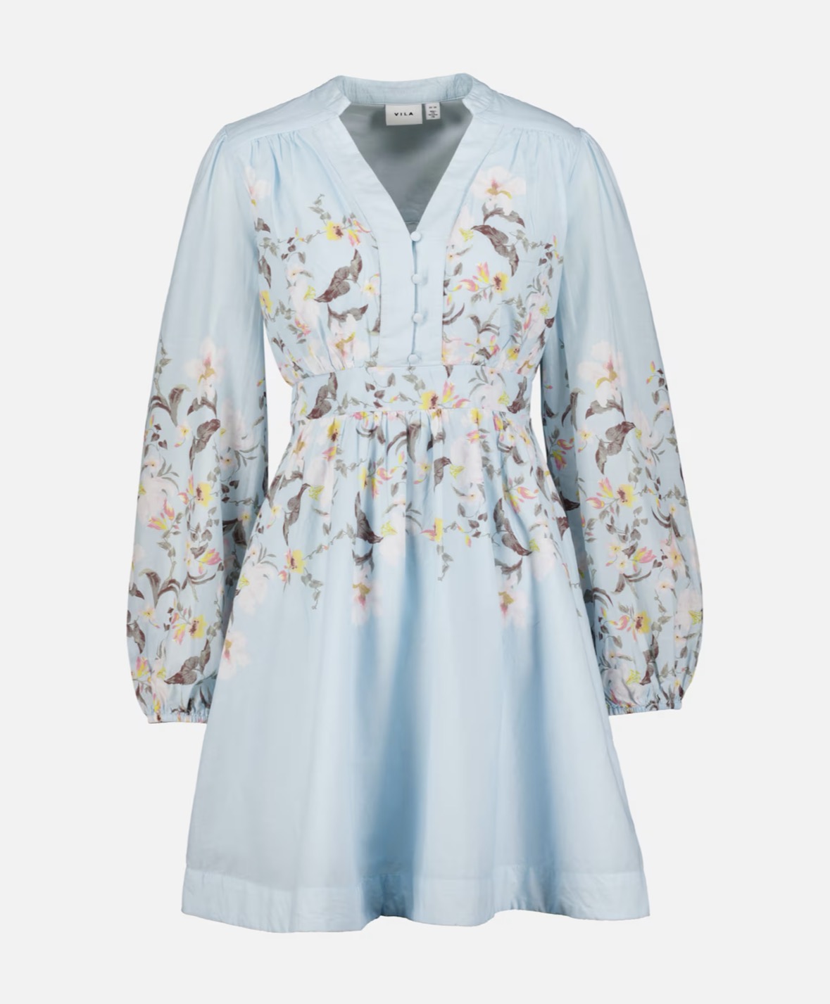 VIZANILA GIL L/S short dress blomster blå
