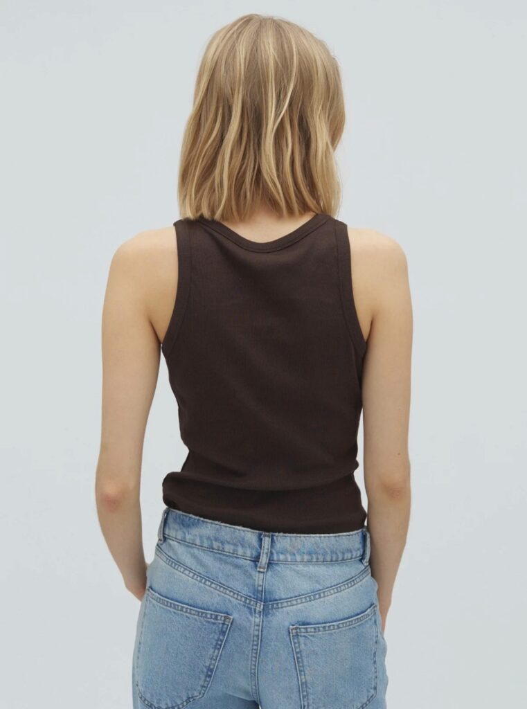 Evelyn jaxson-m ribbestrikket singlet brun
