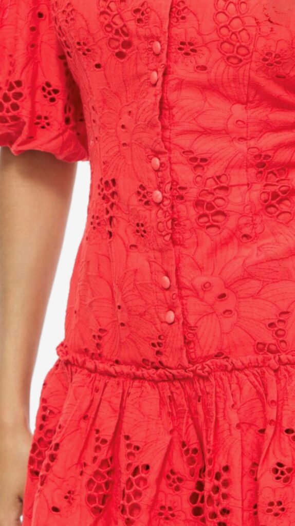 VISMILLA 2/4 short dress hibiscus rød