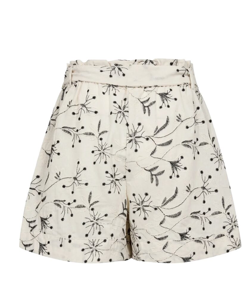 CarenGO shorts black embroidery krem