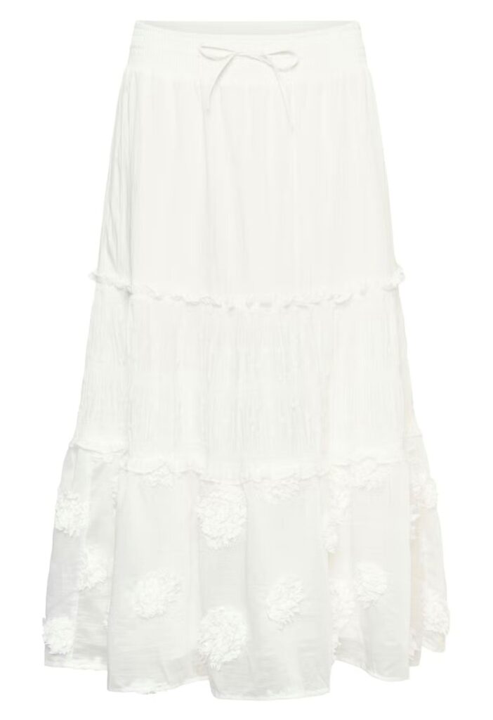 CUdenna maxi skirt spring gardenia blomster hvit