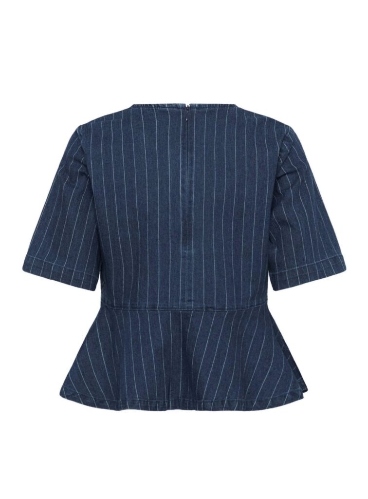 CUmai renny blouse dark blue wash striper denim