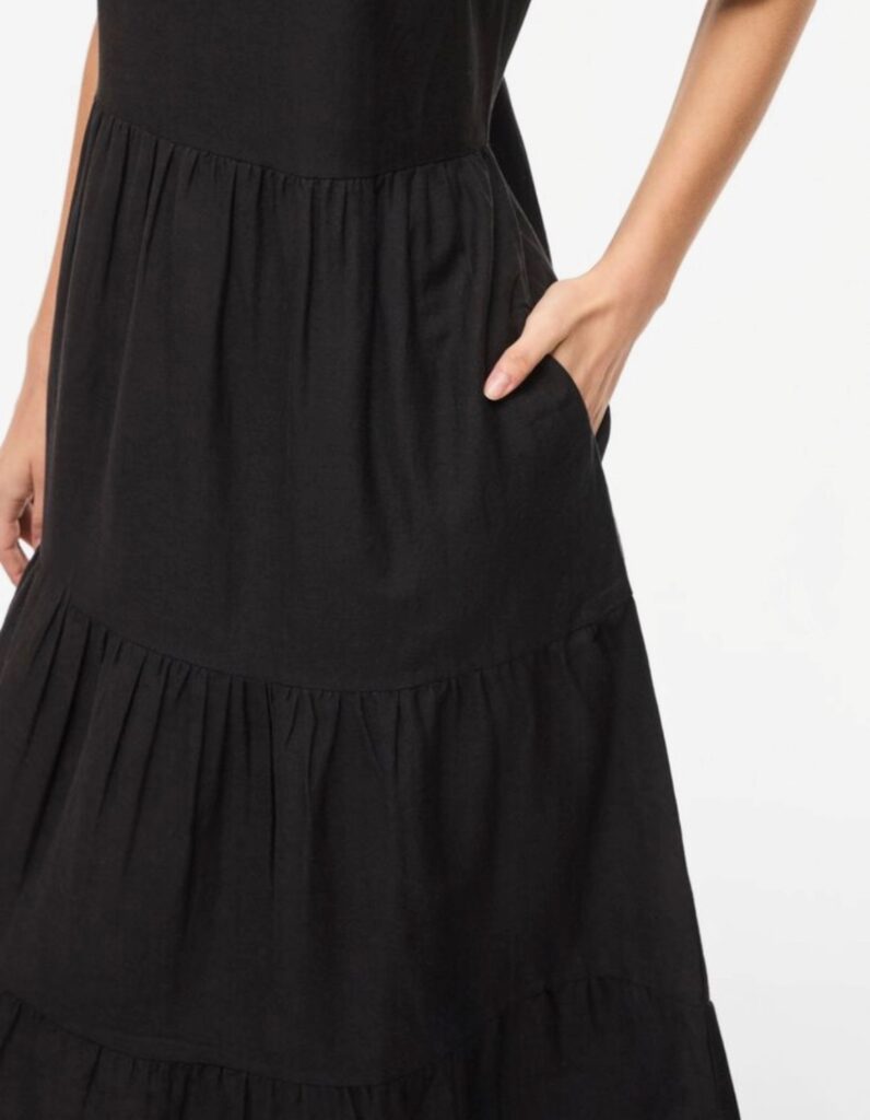 VUPRISILLA 2/4 o-neck midi dress black beauty sort