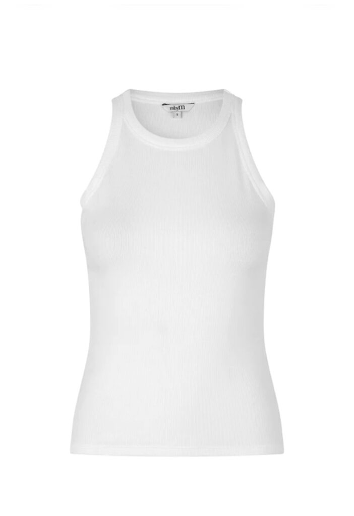 Evelyn jaxson-m ribbestrikk singlet hvit