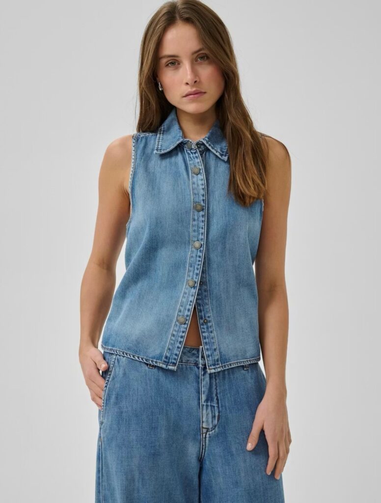 MWSunna 171 denimvest top blå