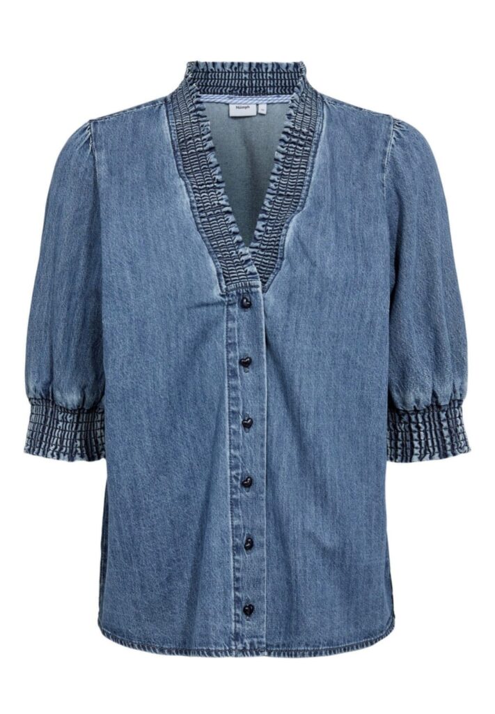 NUZANDIE shirt medium blue denim