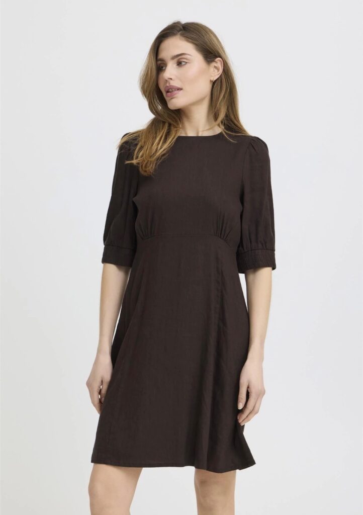 PZLUCA ss dress espresso brun