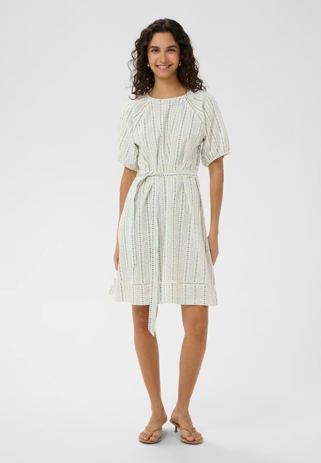 RajaSZ dress ice vallarta flower strip krem