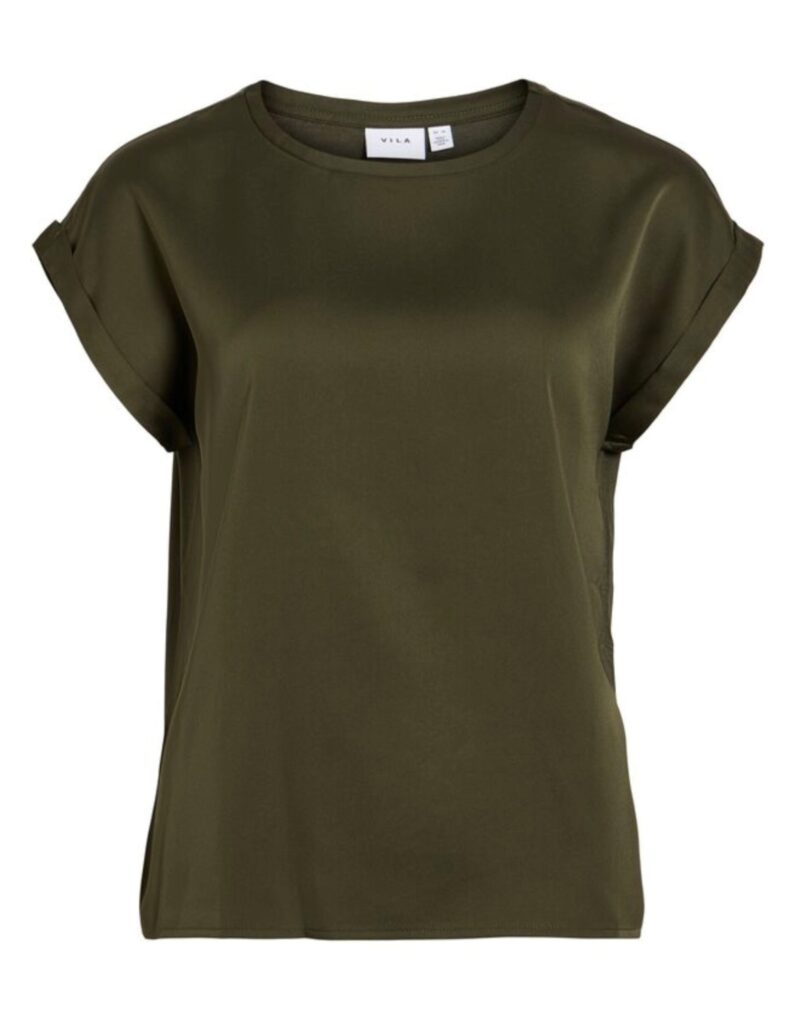Viellette S/S Satin Top Grønn