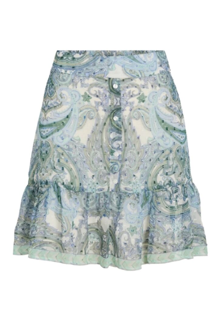 VIPRAYA hw printed short skirt grøn/blå