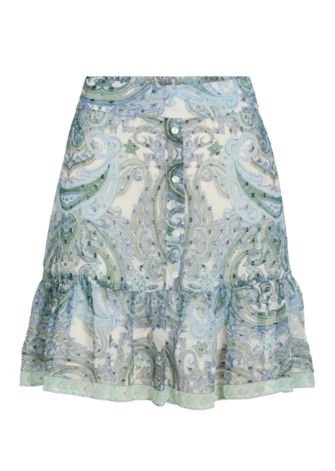 VIPRAYA hw printed short skirt grøn/blå