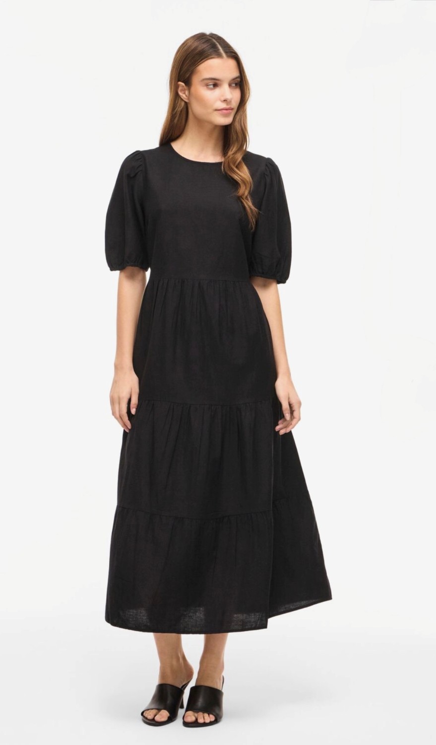 VUPRISILLA 2/4 o-neck midi dress black beauty sort