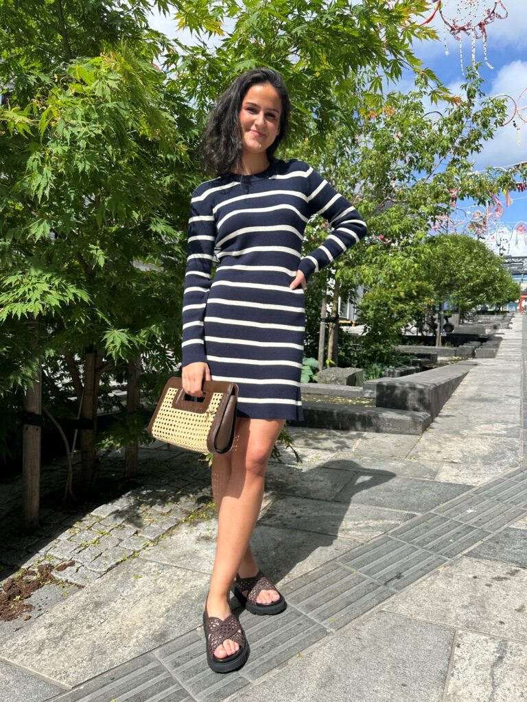 SLSanja short dress navy/turtledove striper blå