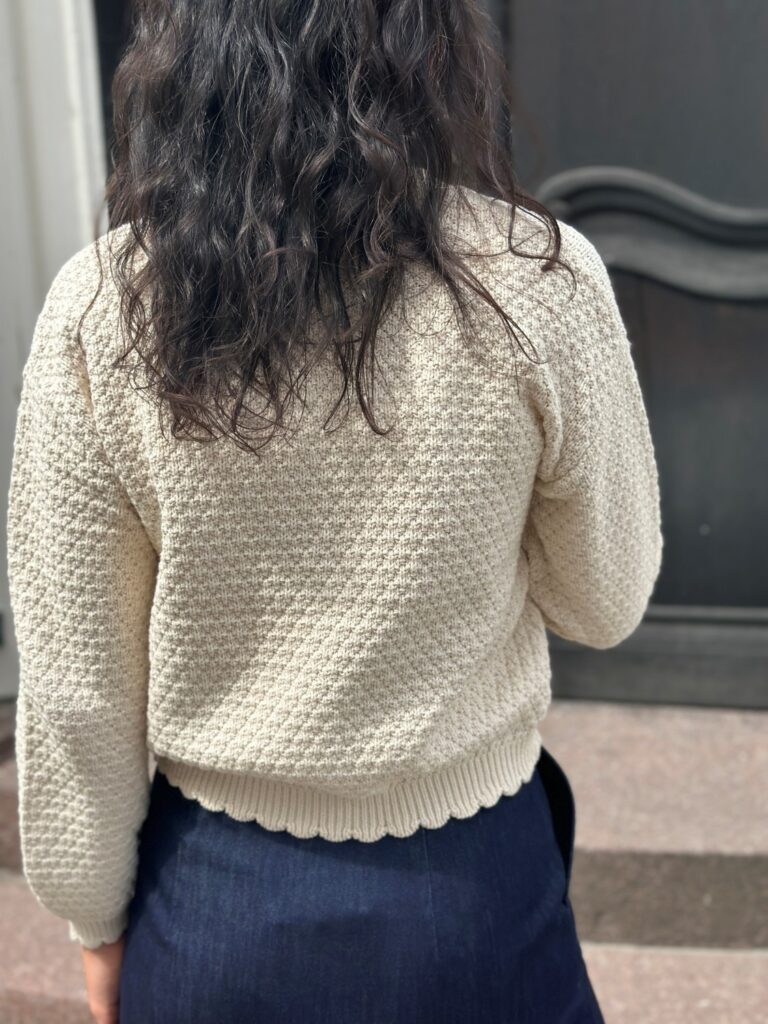 NUMAGGIE cardigan 9509 whitecap broderi beige