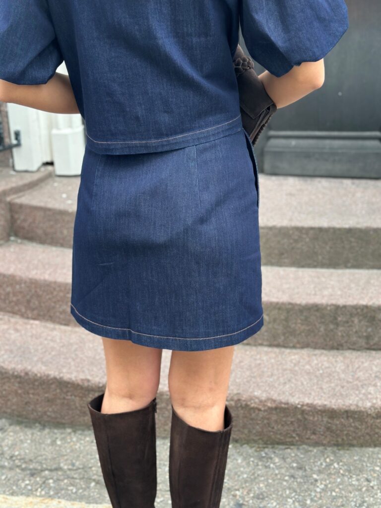 NUALETTA mini skirt 3012 dark blue denim blå